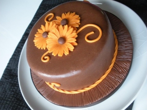 Chocolate Orange Flower Cake