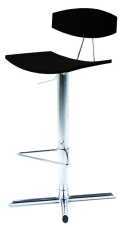 Anna Gas Lift Stool, Black Padded Leather upholstery