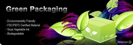 CD and DVD Green packaging with Digital printing