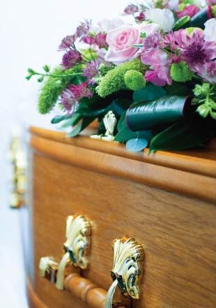 Coffin and Flowers