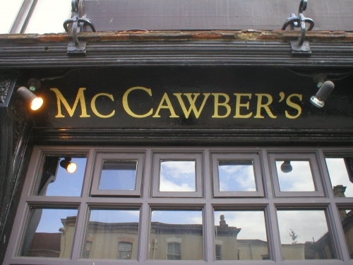 Metallic Gold Traditional Hand Painted Signwriting on Concave Fascia