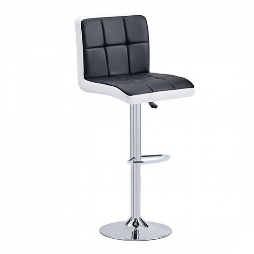 Copez Faux Leather Bar Stool In Black And White