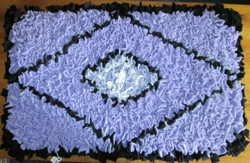 Rag Rug - Clippy Mat - Proddy Rug - Bedside Rug - Handmade in UK - 70cm - Lilac