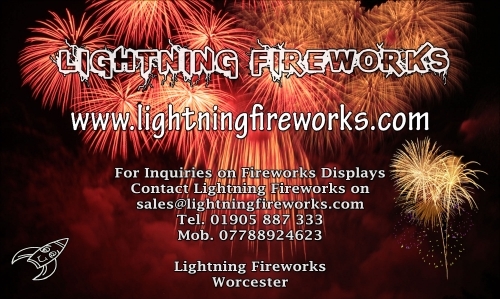 Lightning Firework in Worcester can carry out your Firework Display at a professional level, With there experience and under stand what the cusomer need Lightning Firework will make it a Firework Display to remember.  We fire displays for weddings, privat