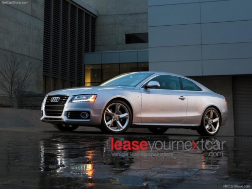 Leaseyournextcar.com header with Audi A5 and company logo