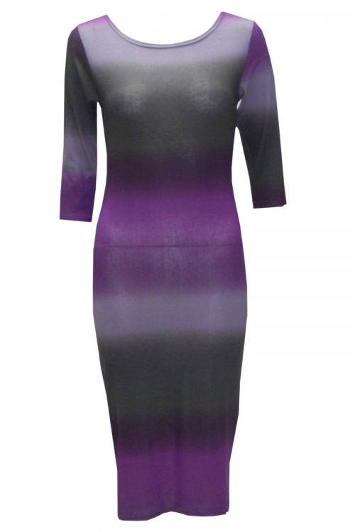 Shaka Stripe Print Midi Dress In Purple