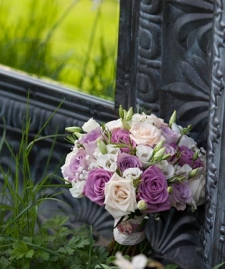 Vintage Pink and Lilac Rose Bouquet