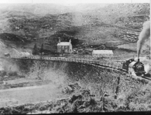 1887    our  House   with  Ffestiniog  railway. The engine PRINCE is still using this line for tourists