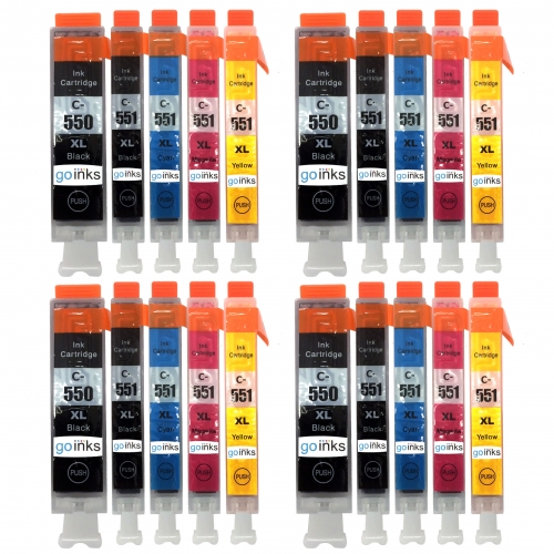 4 Compatible Go Inks Sets of 5 PGI-550 & CLI-551 Printer Ink Cartridges