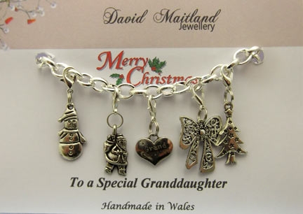Merry Christmas to a Special Granddaughter Lucky Charm Bracelet
