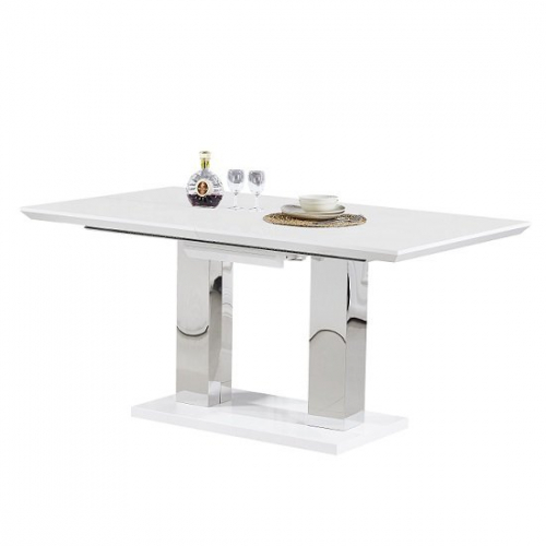 Monton Modern Extendable Dining Table In White High Gloss