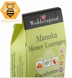 Wedderspoon 15+ Manuka Honey Lozenges with eucalyptus and bee propolis