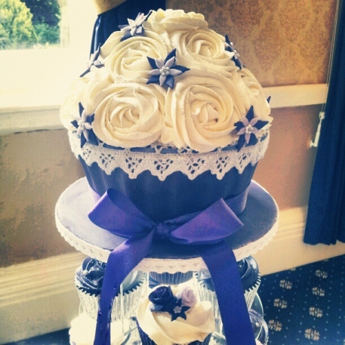 Purple Wedding Giant Cupcake