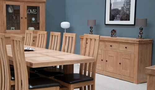 French Bordeaux Oak Dining and Living Room Furniture
