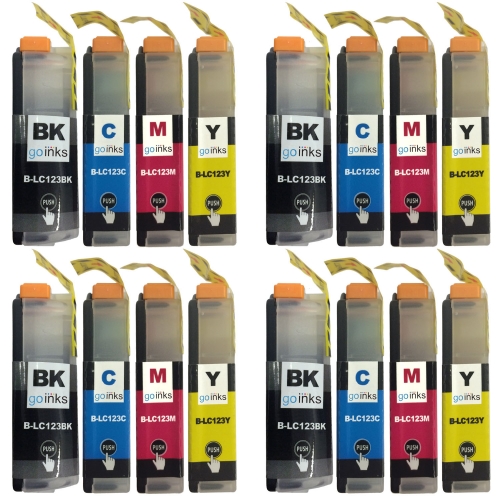 4 Go Inks Sets of Compatible Brother LC123 Printer Inks Cartridges