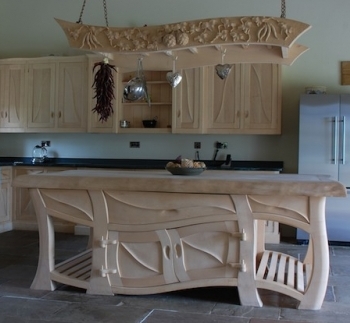 Handmade bespoke sculptural kitchen