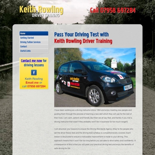 Website design and development for Keith Rowling Driver Training - drivinglessonsgodalming.co.uk