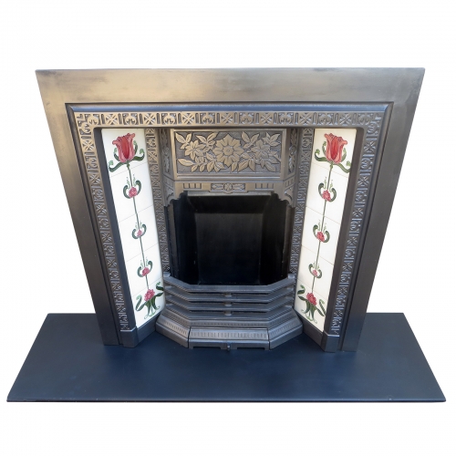 Cast Iron Fireplace Insert - Original Antique Fully Restored