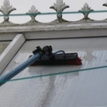 Conservatory Roof being cleaned using the Brush and Wash Pole system.
