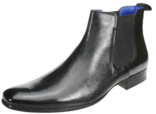 Red Tape Mens Wick Pull on Black Chelsea Boots