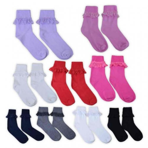 3 Pairs of School Frilly Ankle socks