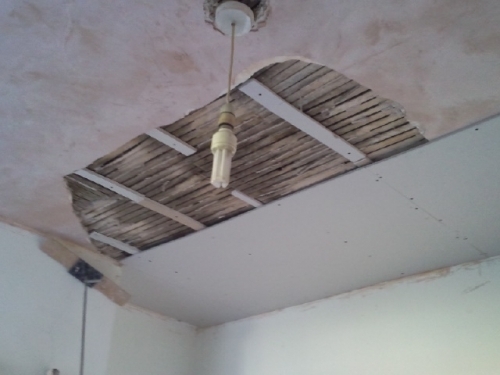 overboard of damaged ceiling