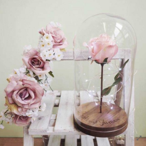 Personalised Rose In A Dome (Enchanted Rose)