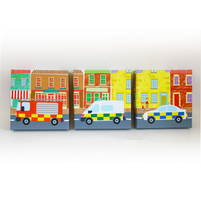 Emergency Vehicles Canvas Collection for Kids